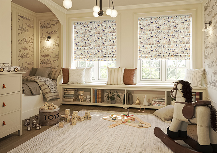 Magic Castle, Stone - Motorised Roman Blind - Image 6